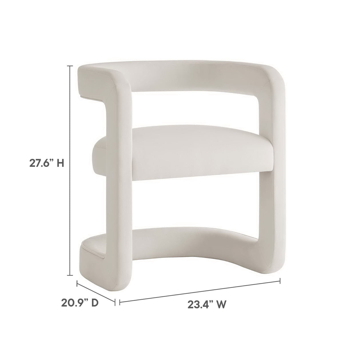 Winslow Performance Velvet Barrel Accent Chair - Additional View