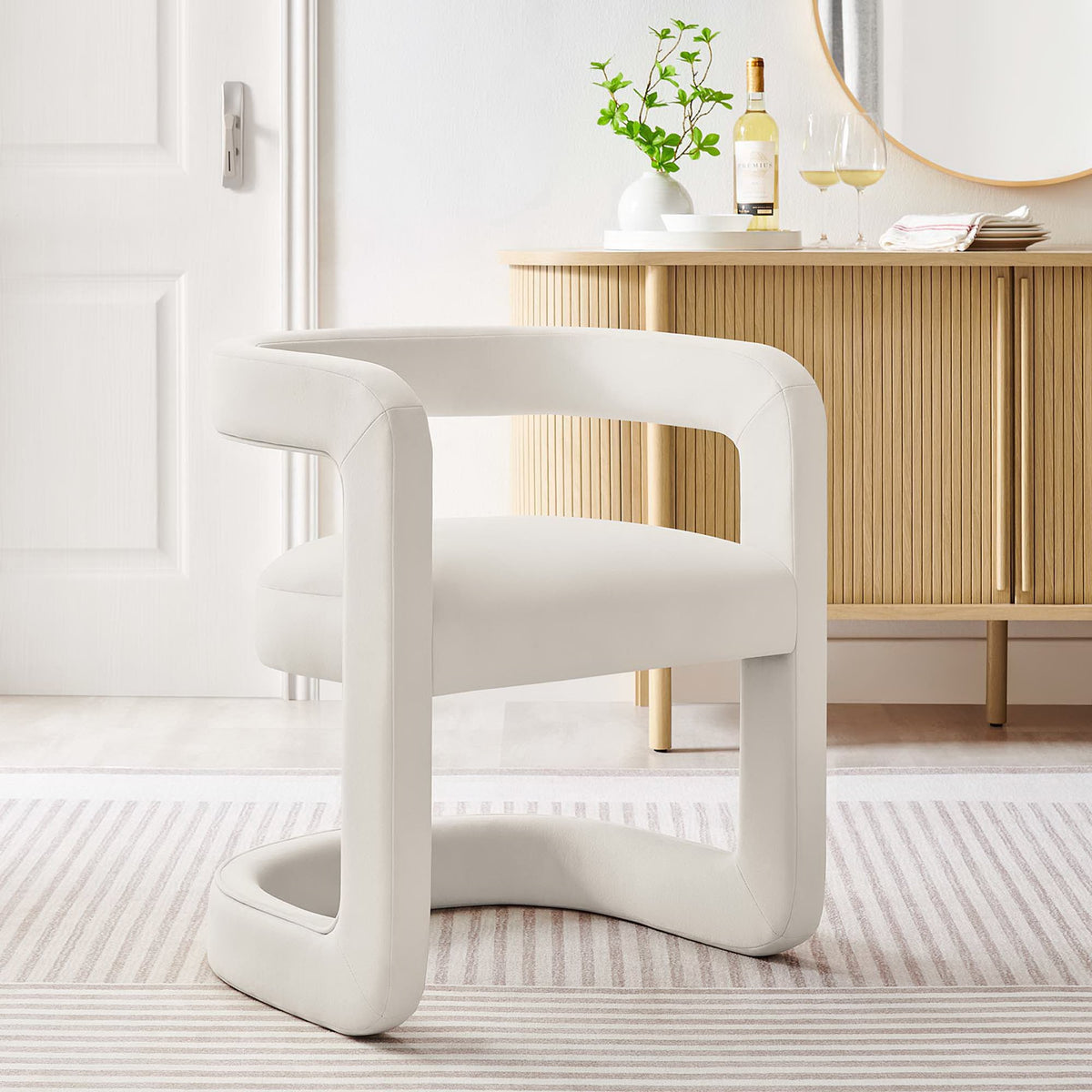 Winslow Performance Velvet Barrel Accent Chair - Additional View