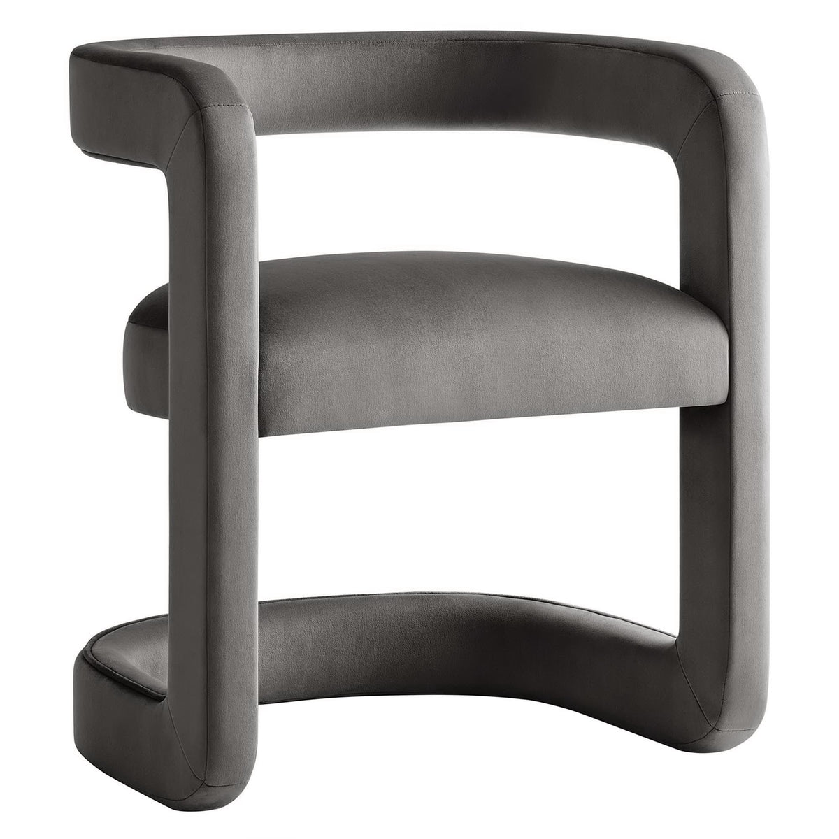 Winslow Performance Velvet Barrel Accent Chair - Storm Gray