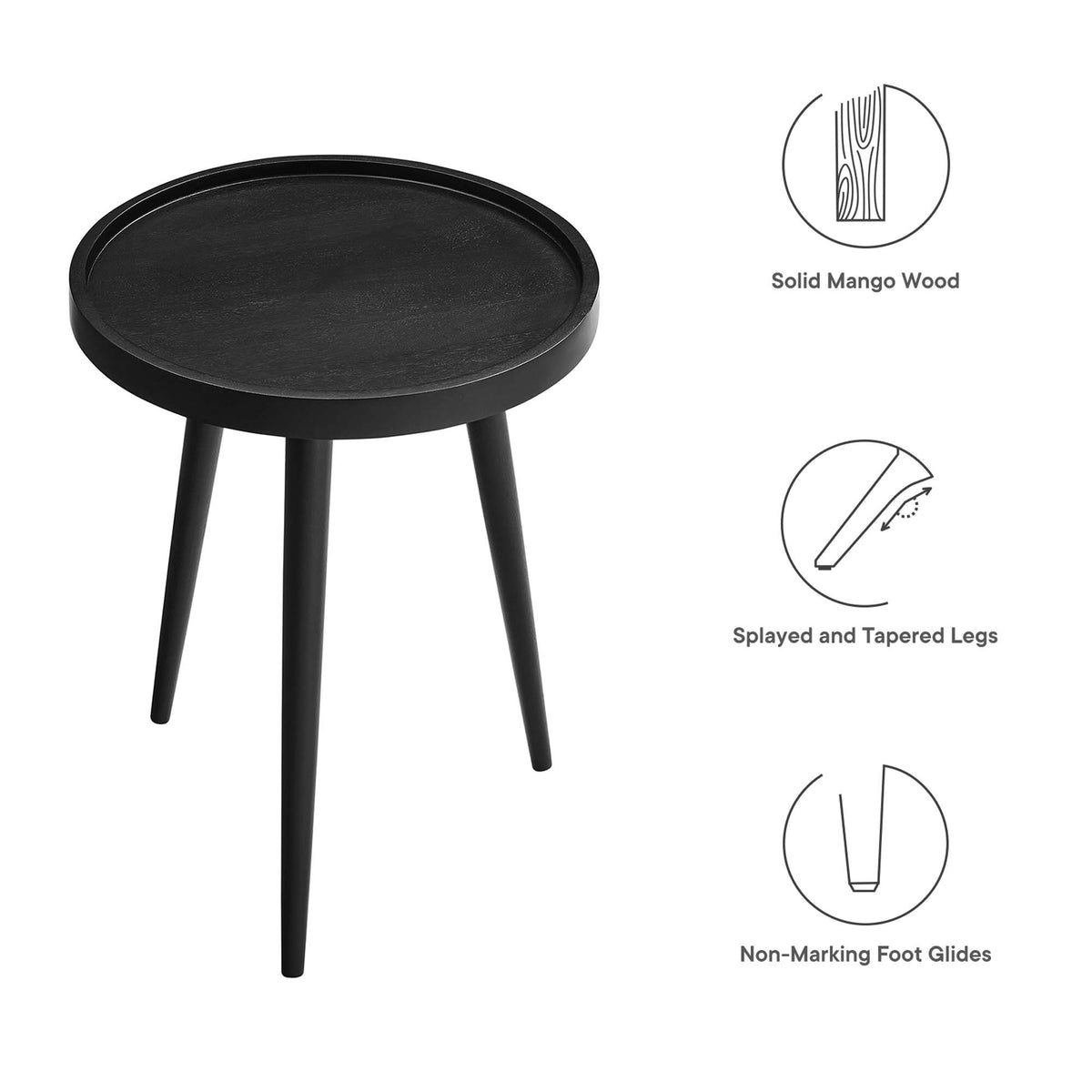 Chiro Round Wood Side Table - Additional View