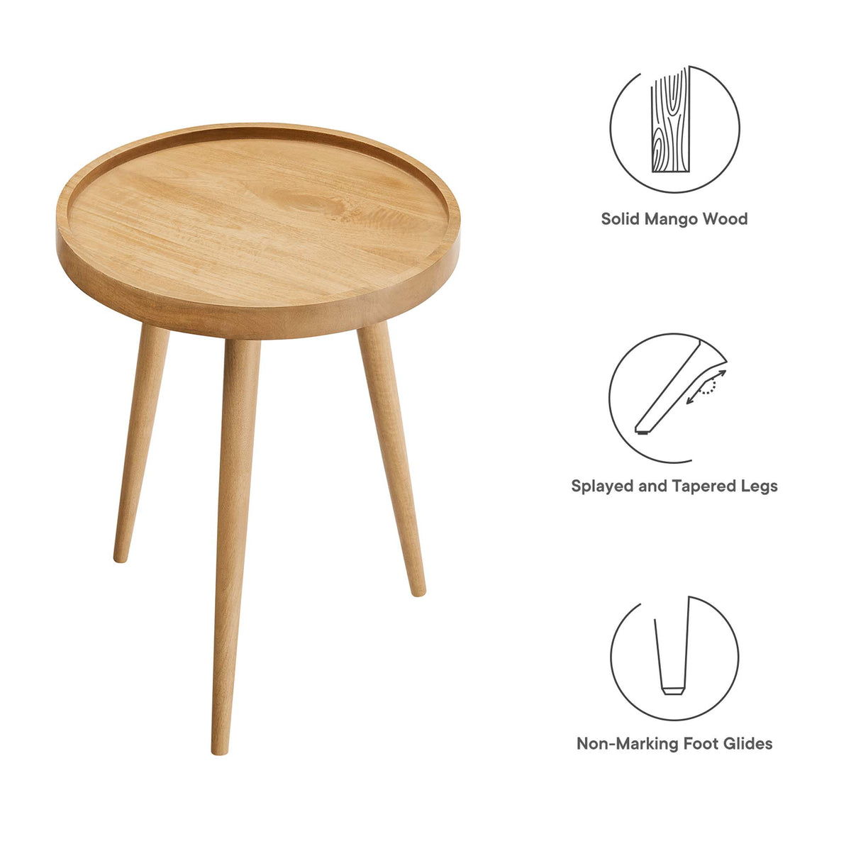 Chiro Round Wood Side Table - Additional View