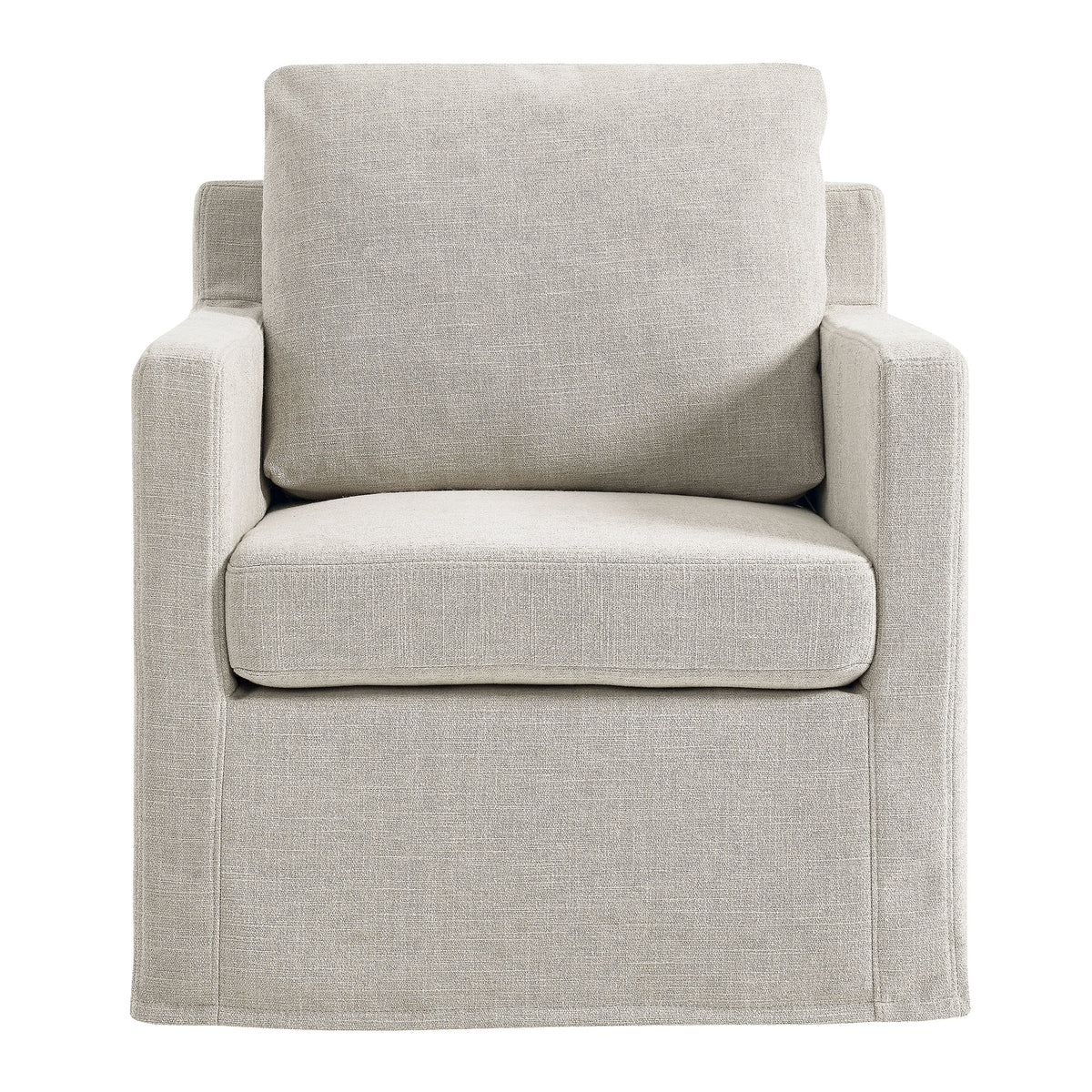 Serene Fabric Slipcovered Swivel Armchair - Additional View
