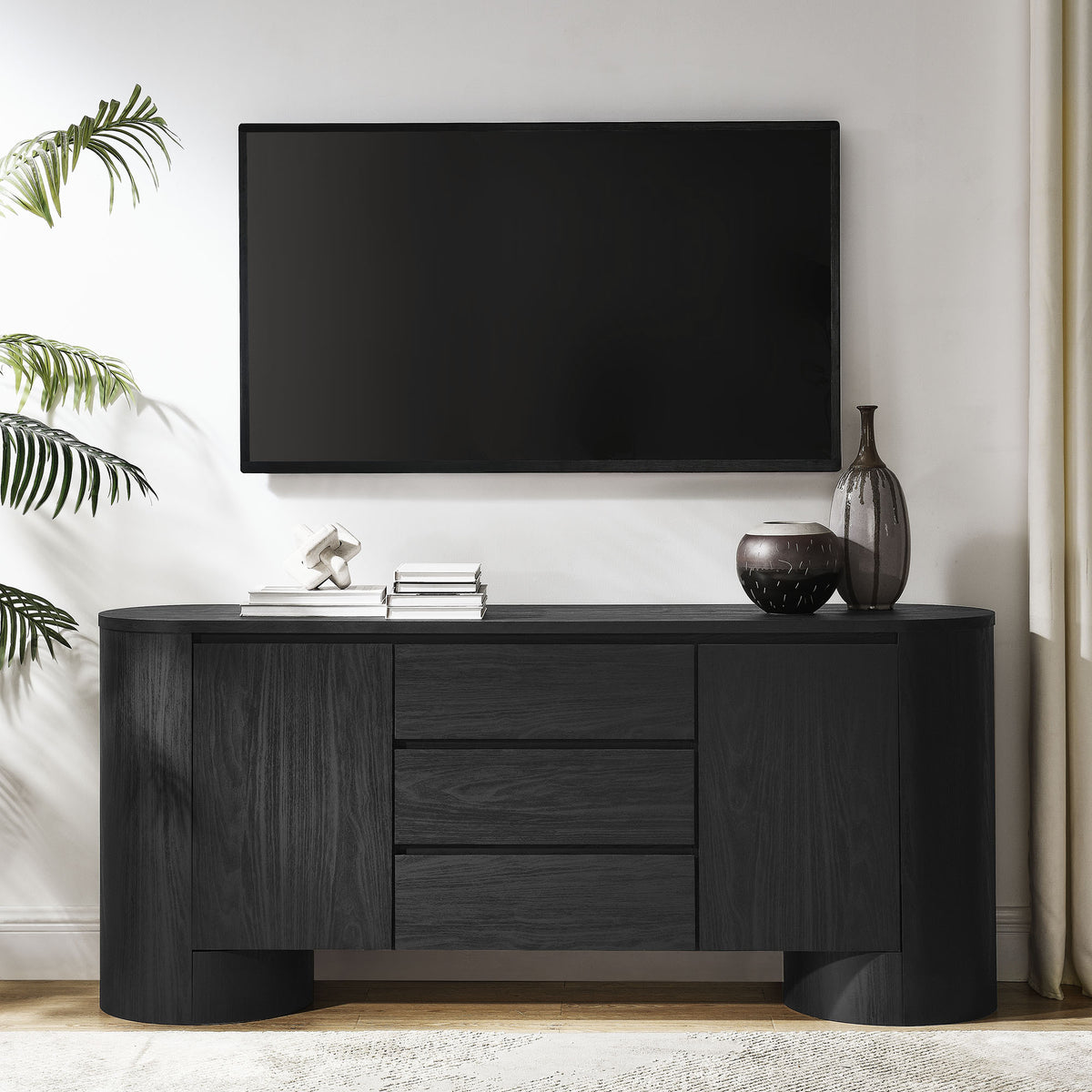 Duval 71" Rounded Sideboard Storage Cabinet - Additional View