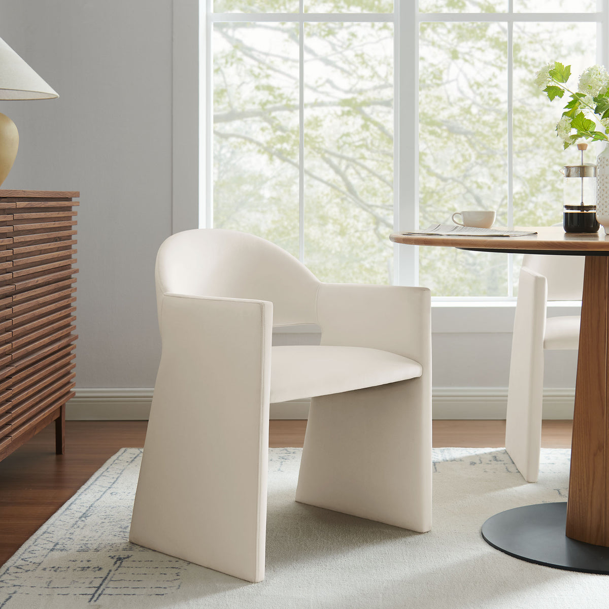 Talia Performance Velvet Dining Armchair - Additional View