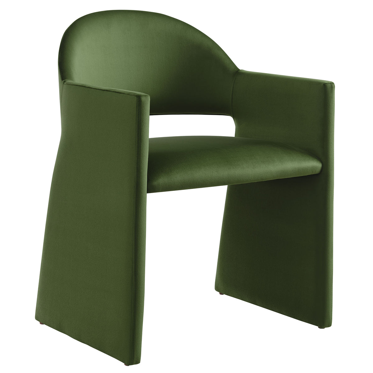 Talia Performance Velvet Dining Armchair - Moss Green