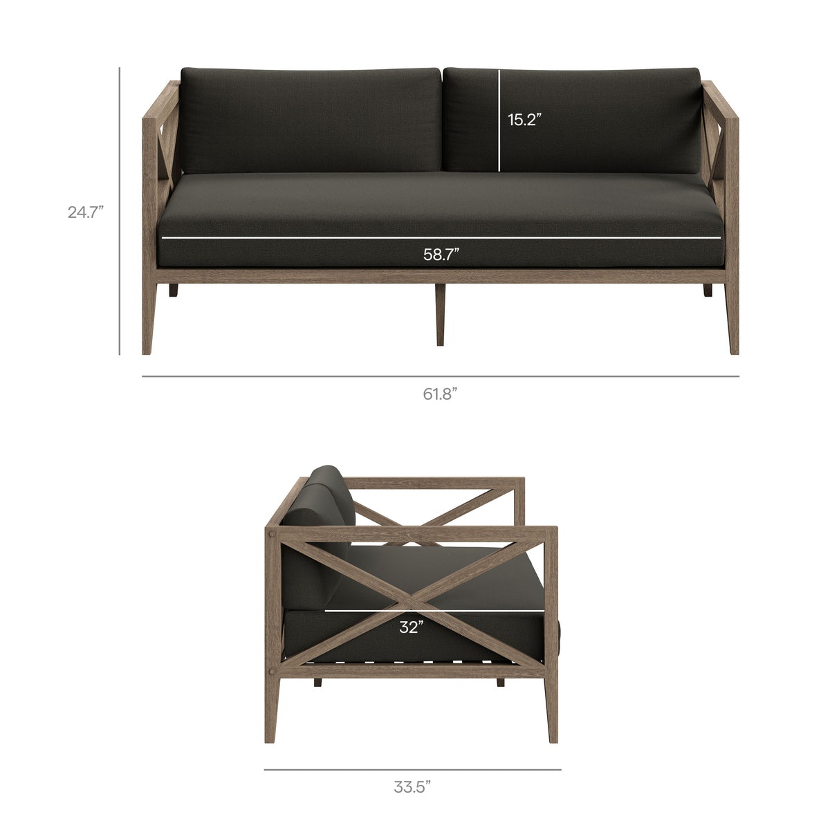 Northlake 5-Piece Outdoor Patio Teak Wood Furniture Set - Additional View