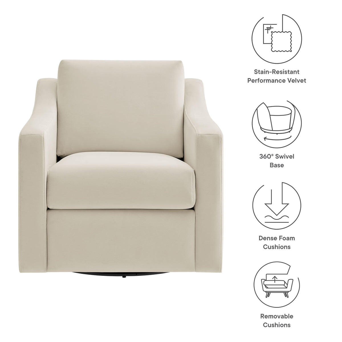Liora Performance Velvet Armchair - Additional View