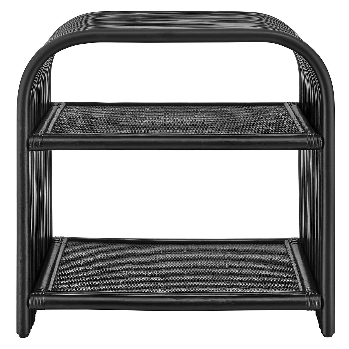 Eve Curved Natural Rattan Side Table - Additional View