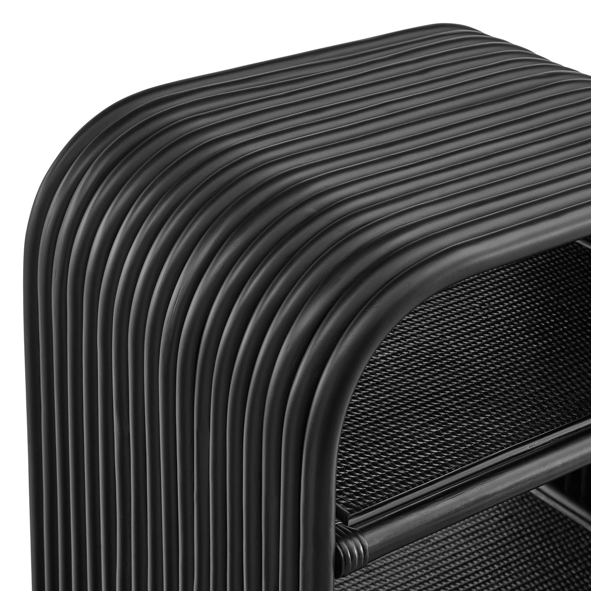Eve Curved Natural Rattan Side Table - Additional View