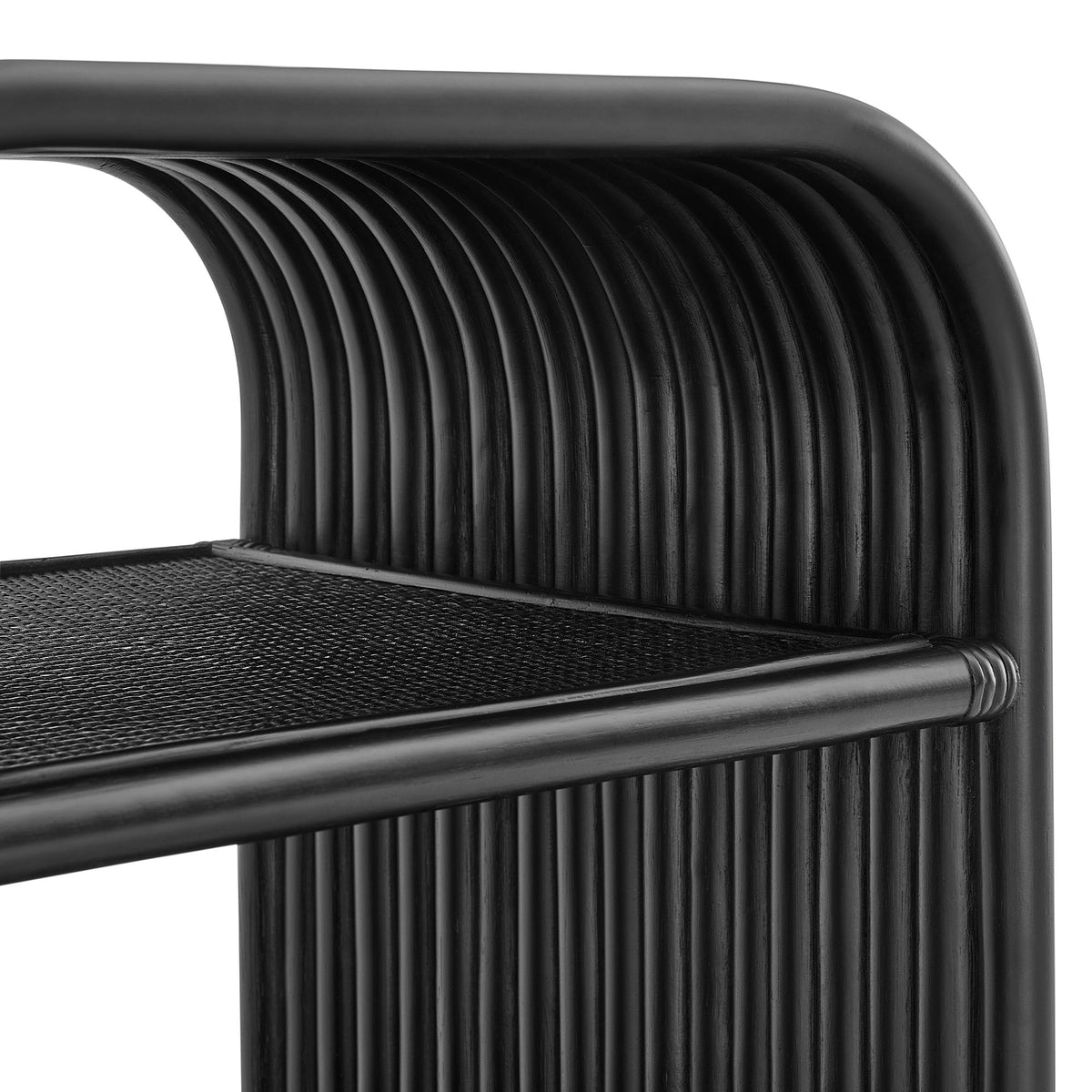 Eve Curved Natural Rattan Side Table - Additional View