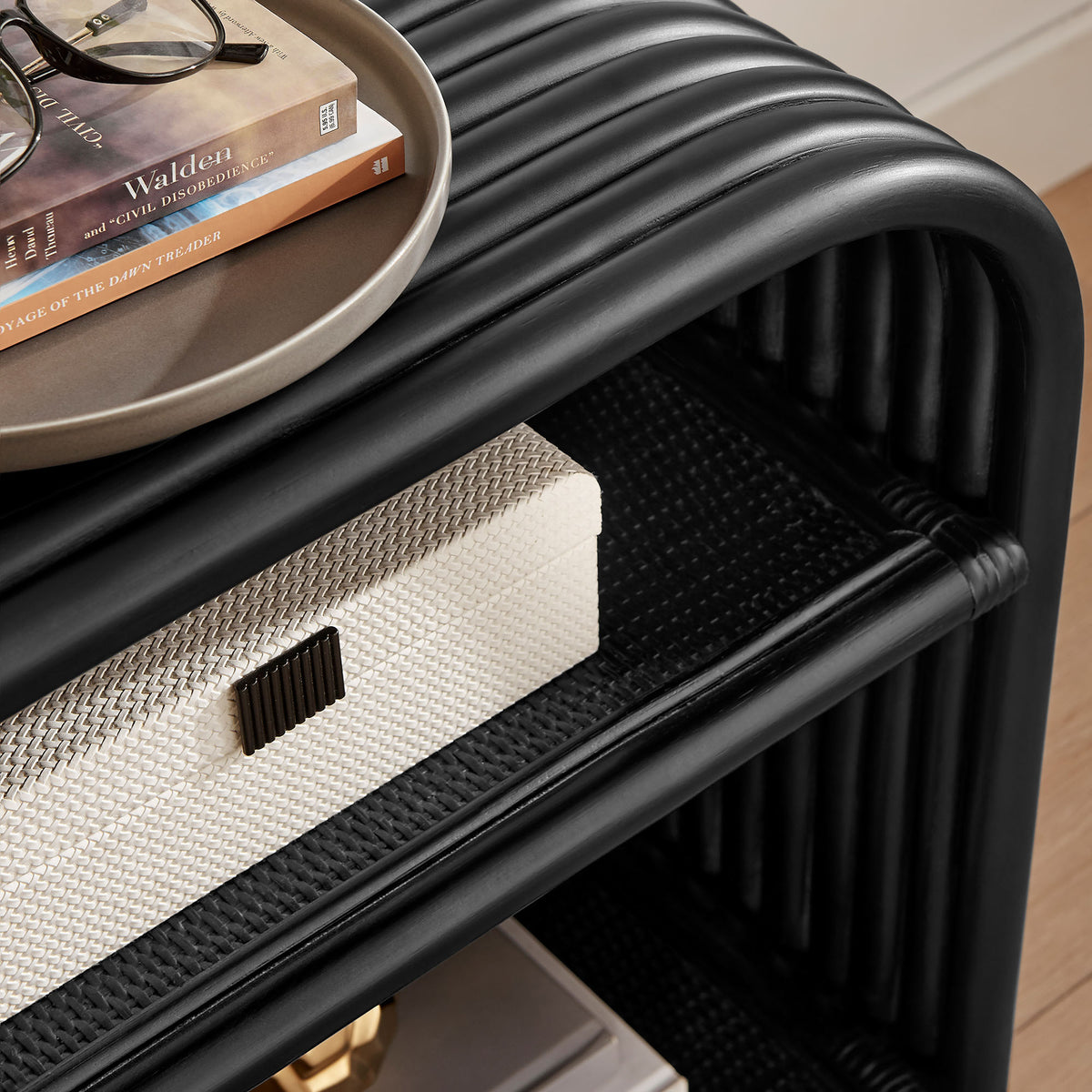 Eve Curved Natural Rattan Side Table - Additional View