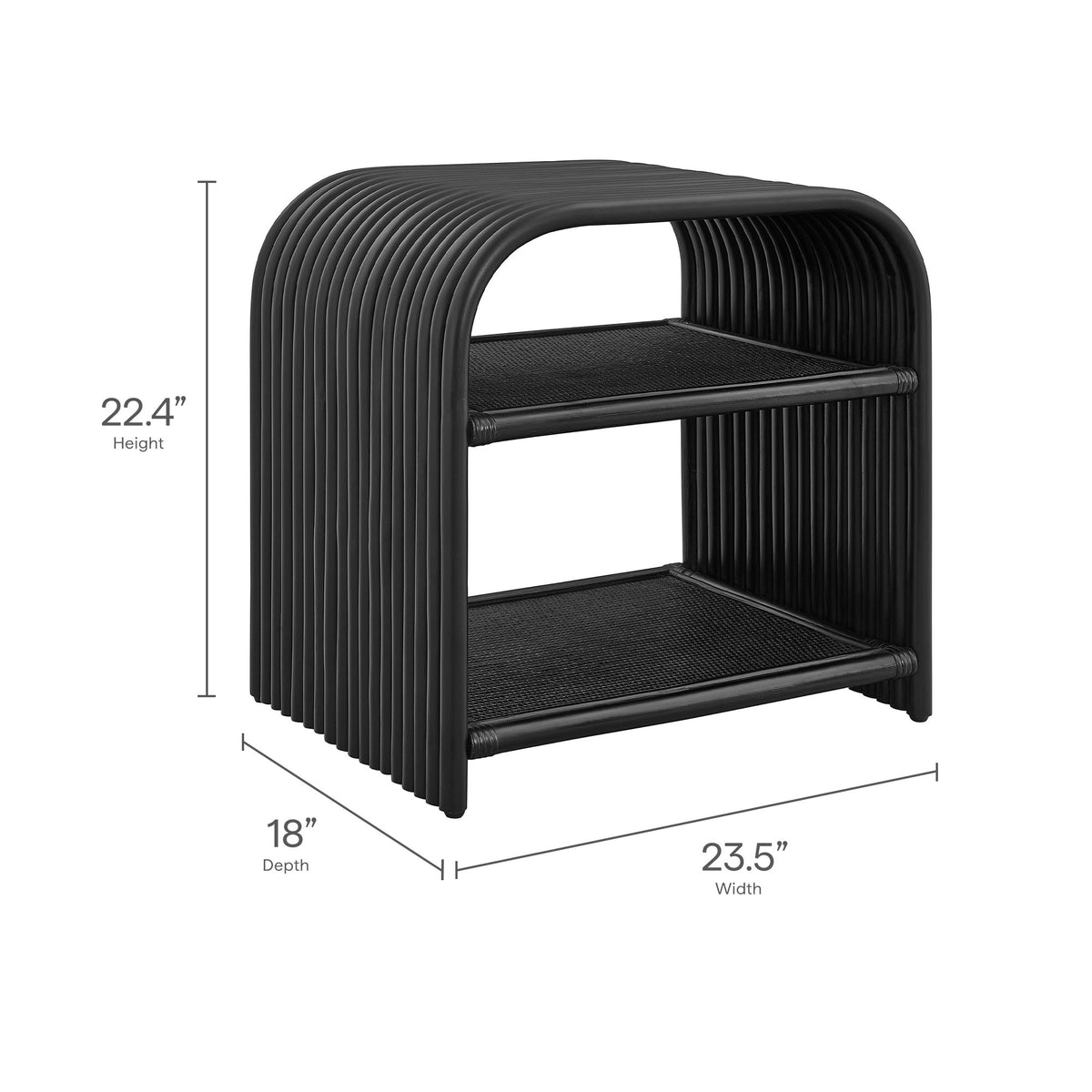 Eve Curved Natural Rattan Side Table - Additional View