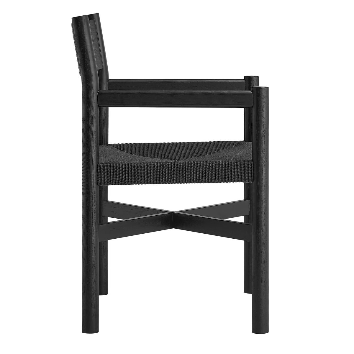 Alvia Oak Wood Dining Armchairs With Woven Seats Set of 2 - Additional View