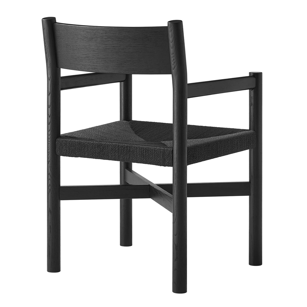 Alvia Oak Wood Dining Armchairs With Woven Seats Set of 2 - Additional View