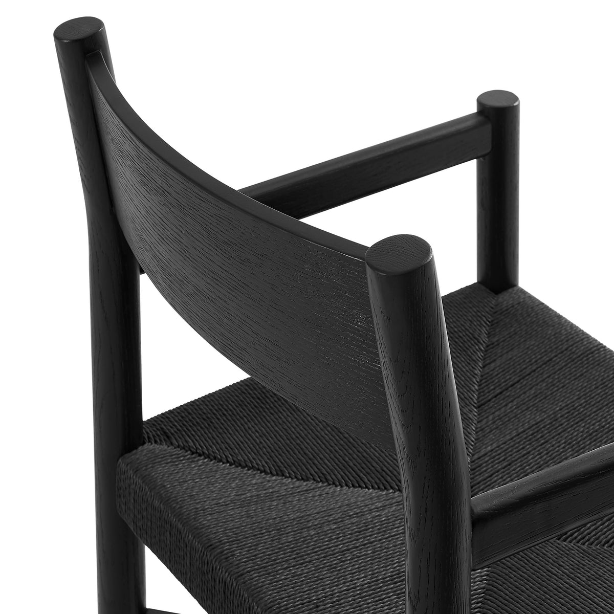 Alvia Oak Wood Dining Armchairs With Woven Seats Set of 2 - Additional View