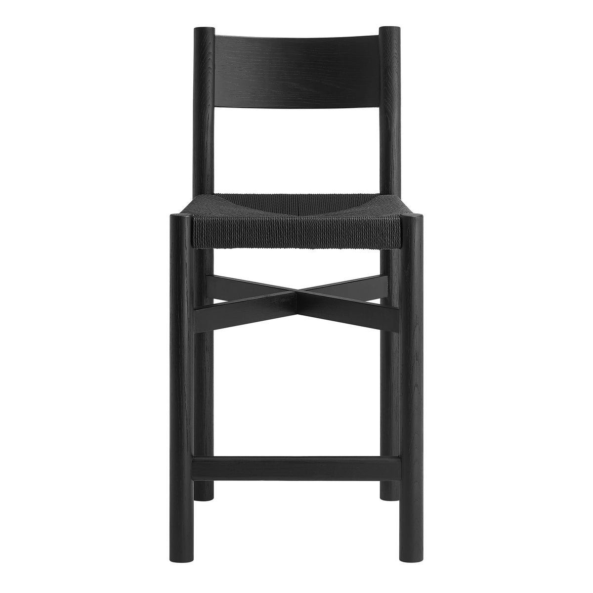 Alvia Oak Wood Counter Stools With Woven Seats Set of 2 - Additional View