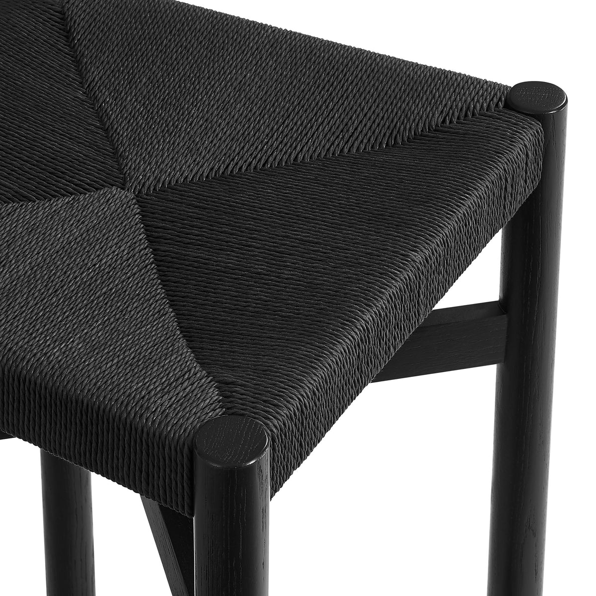 Alvia Oak Wood Counter Stools With Woven Seats Set of 2 - Additional View