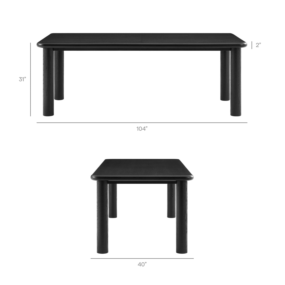 Alvia 86"-105" Extendable Rectangular Oak Wood Dining Table - Additional View