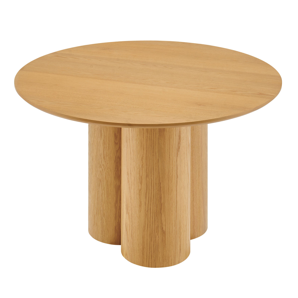 Renwick 47 Inch Oak Veneer Round Pedestal Dining Table - Oak