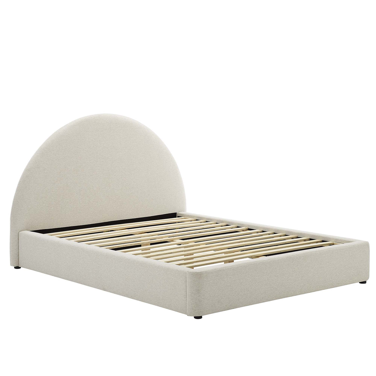 Resort Upholstered Fabric Arched Round Queen Platform Bed - Additional View