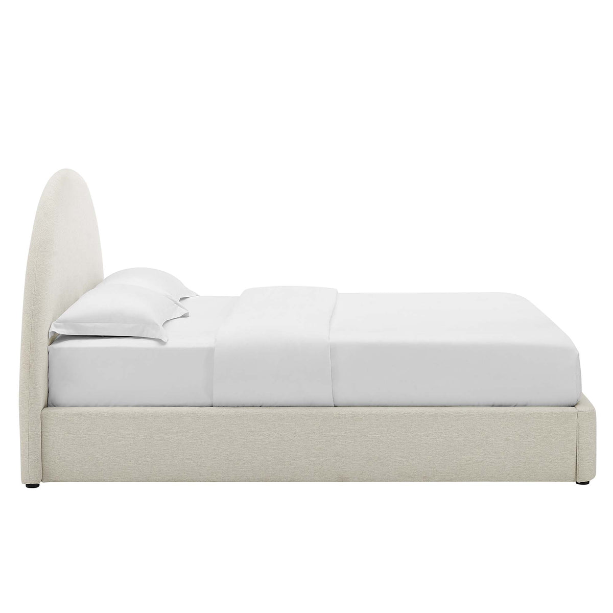 Resort Upholstered Fabric Arched Round Queen Platform Bed - Additional View
