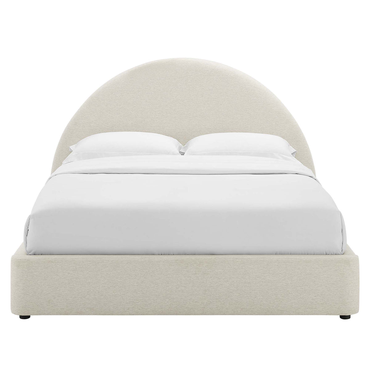 Resort Upholstered Fabric Arched Round Queen Platform Bed - Additional View