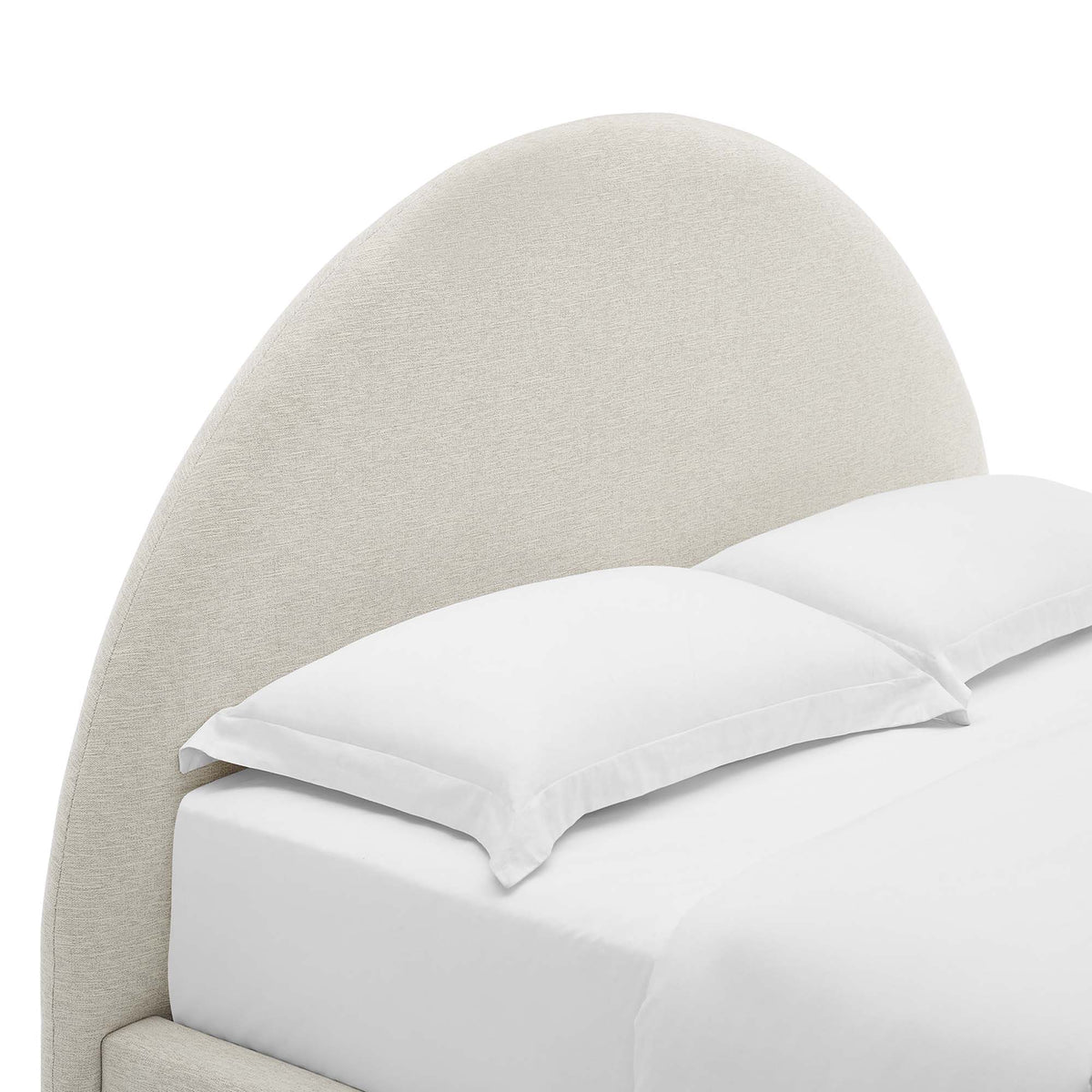 Resort Upholstered Fabric Arched Round Queen Platform Bed - Additional View