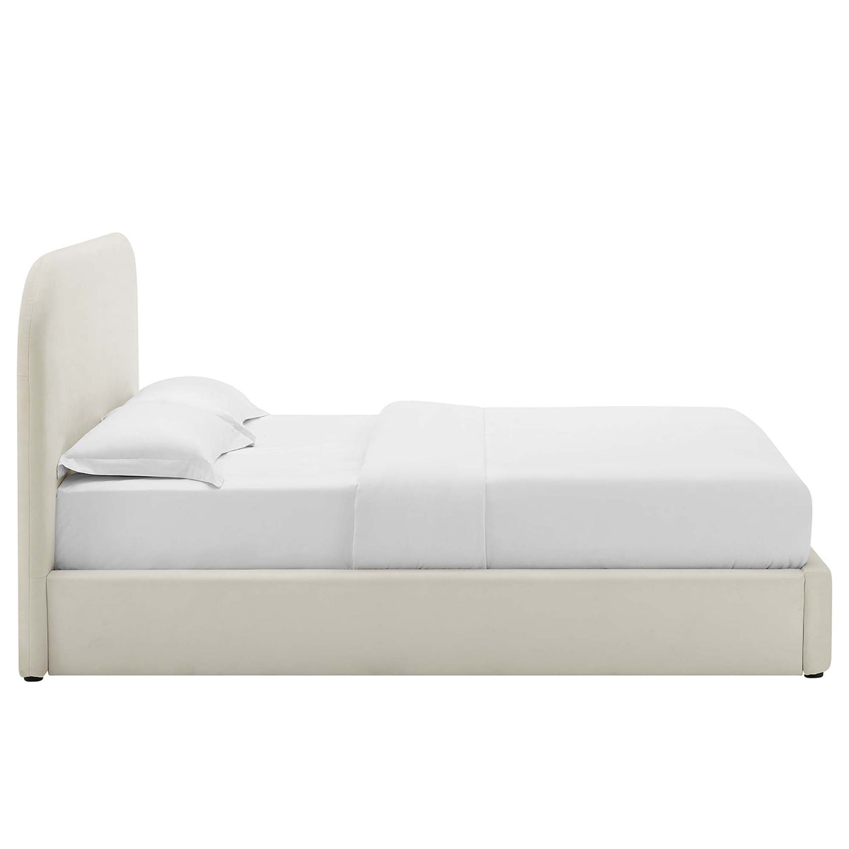 Keynote Performance Velvet Curved King Platform Bed - Additional View