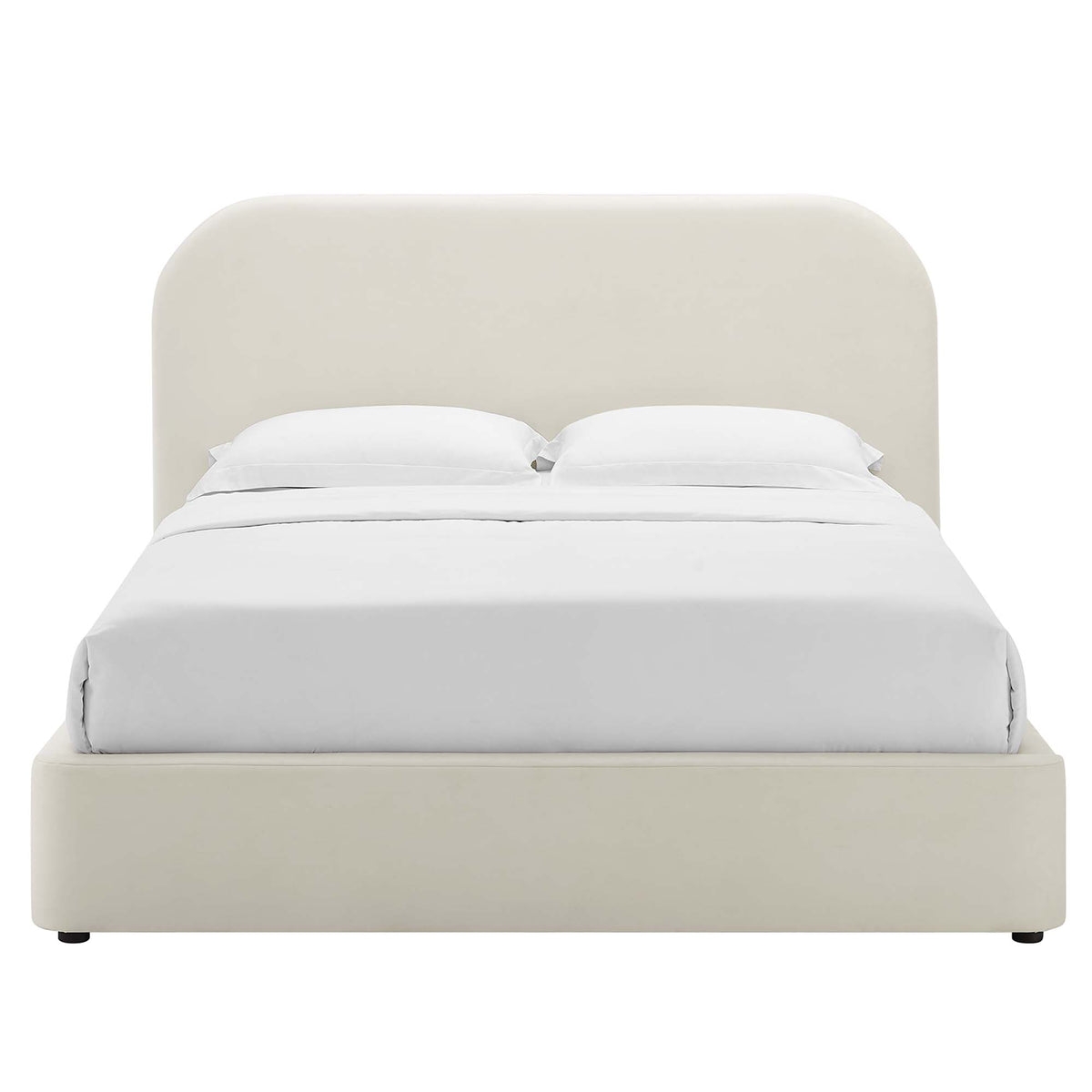 Keynote Performance Velvet Curved King Platform Bed - Additional View