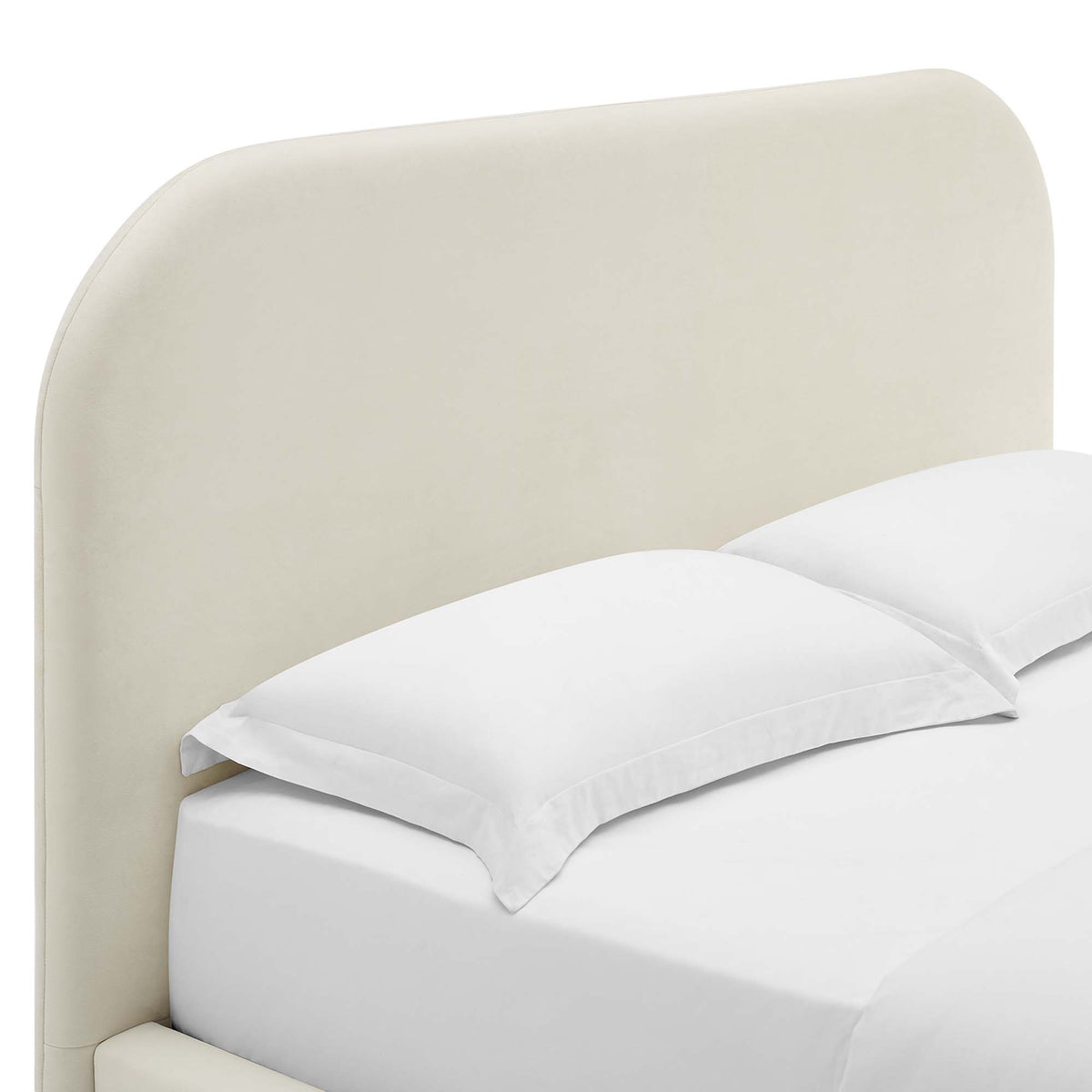 Keynote Performance Velvet Curved King Platform Bed - Additional View