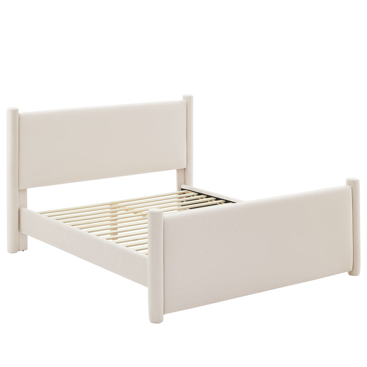 Rael Rounded Post Performance Velvet Queen Platform Bed - Additional View