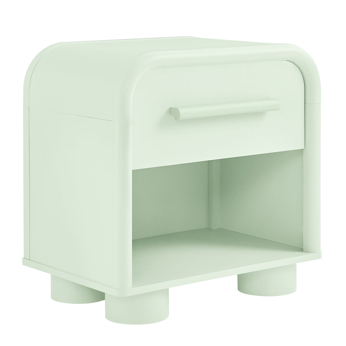Bellamy Curved 1-Drawer Nightstand - Sage