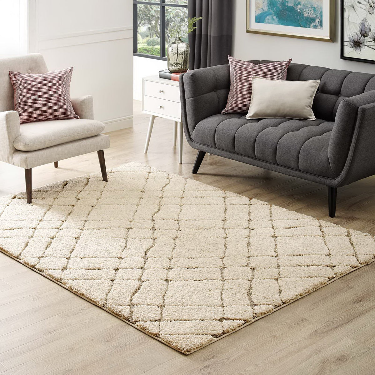 Jubilant Verona Abstract Geometric Shag 5x8 Area Rug - Additional View